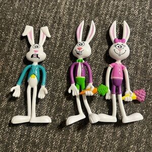 3 Bendable Bunny Figure Toys